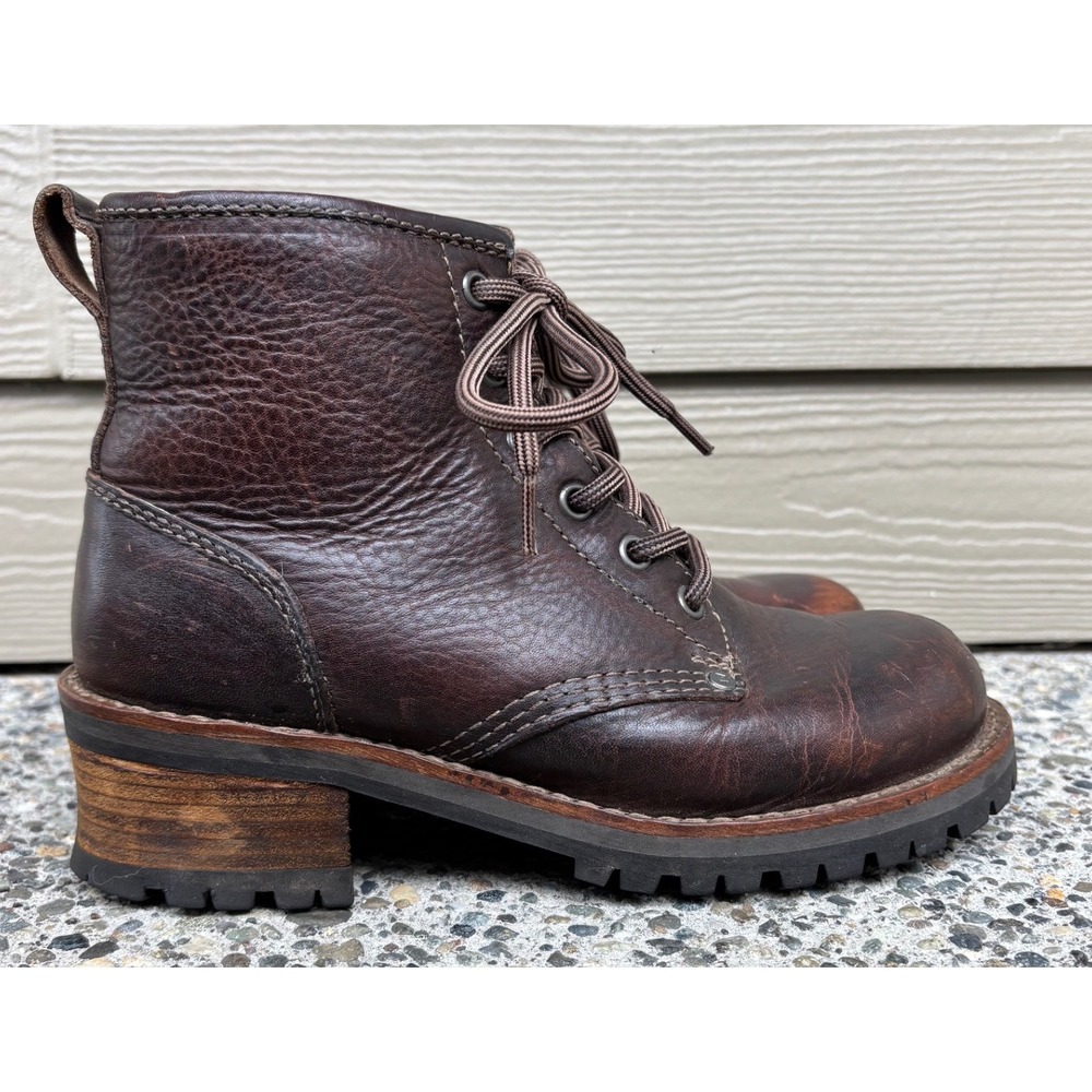 American Eagle Brown Leather Lace Up Combat Ankle Boots 4011-RN58830 Women's 7